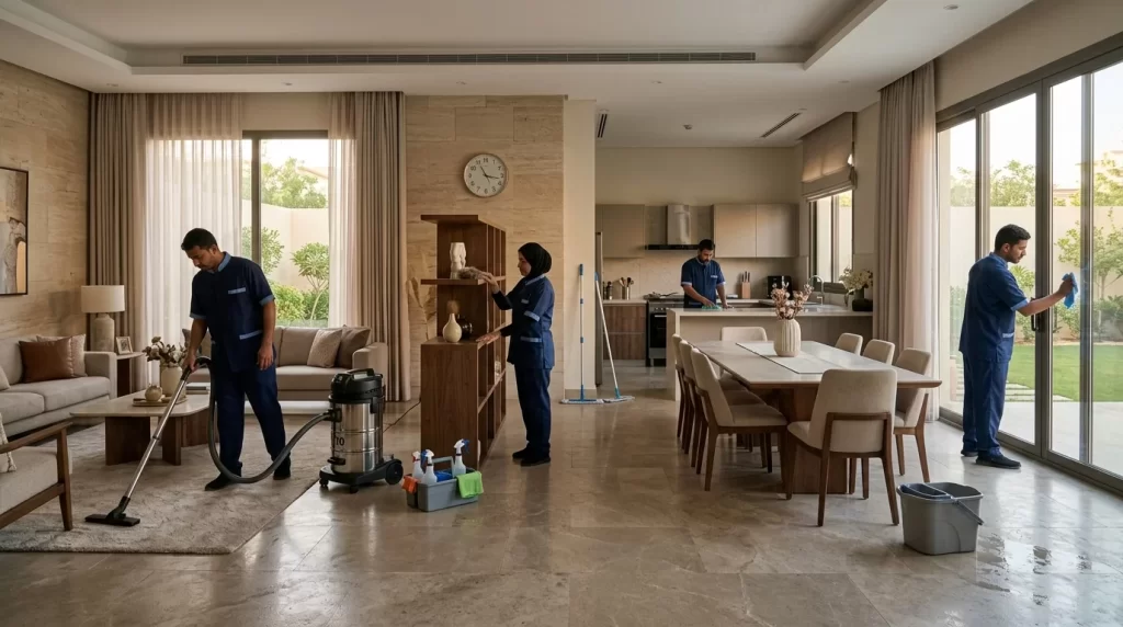 تقدير مدة تنظيف المنزل بالرياض حسب حجم المكان