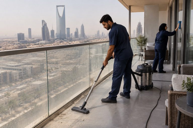 تنظيف البلكونات من الغبار بالرياض